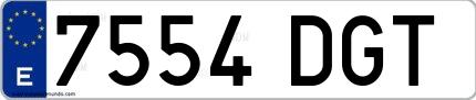 Ejemplo de matrícula española 7554 DGT