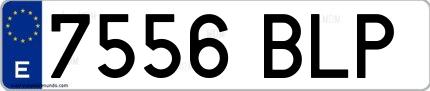 Ejemplo de matrícula española 7556 BLP