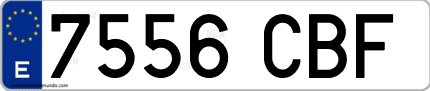 Ejemplo de matrícula de coche ordinaria 7556 CBF