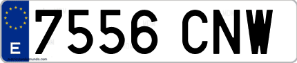 Ejemplo de matrícula de coche ordinaria 7556 CNW