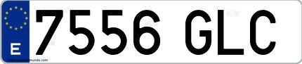 Ejemplo de matrícula española 7556 GLC
