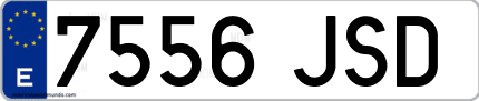 Ejemplo de matrícula de coche ordinaria 7556 JSD