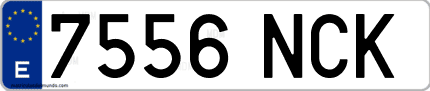 Ejemplo de matrícula de coche ordinaria 7556 NCK
