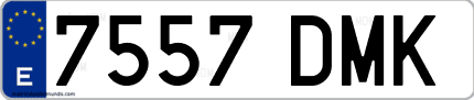 Ejemplo de matrícula de coche ordinaria 7557 DMK