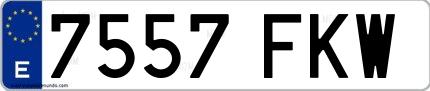 Ejemplo de matrícula española 7557 FKW