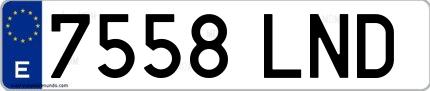Ejemplo de matrícula española 7558 LND