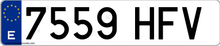 Ejemplo de matrícula de coche ordinaria 7559 HFV