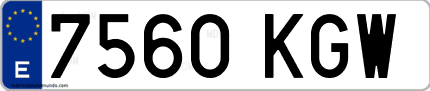 Ejemplo de matrícula de coche ordinaria 7560 KGW