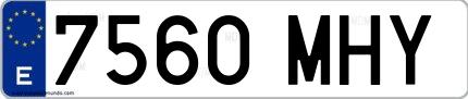 Ejemplo de matrícula española 7560 MHY