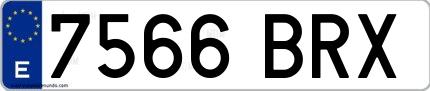 Ejemplo de matrícula española 7566 BRX