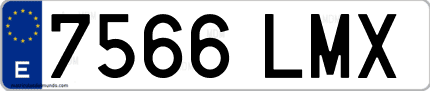 Ejemplo de matrícula de coche ordinaria 7566 LMX