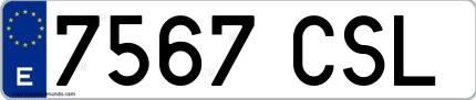 Ejemplo de matrícula española 7567 CSL