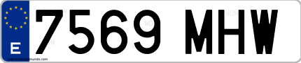 Ejemplo de matrícula de coche ordinaria 7569 MHW