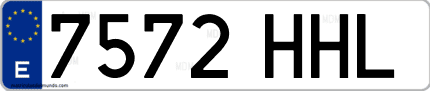 Ejemplo de matrícula de coche ordinaria 7572 HHL