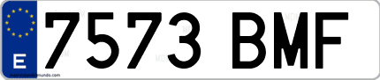 Ejemplo de matrícula de coche ordinaria 7573 BMF