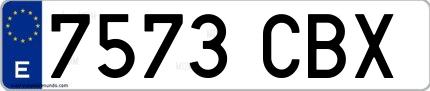 Ejemplo de matrícula española 7573 CBX