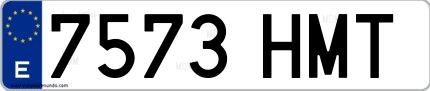 Ejemplo de matrícula española 7573 HMT