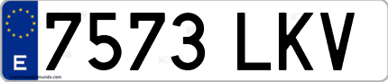 Ejemplo de matrícula de coche ordinaria 7573 LKV