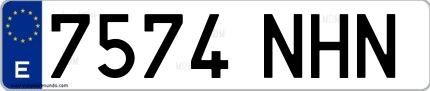 Ejemplo de matrícula española 7574 NHN