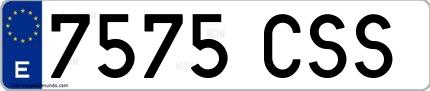 Ejemplo de matrícula española 7575 CSS