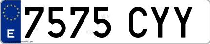 Ejemplo de matrícula española 7575 CYY