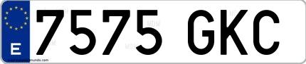 Ejemplo de matrícula española 7575 GKC