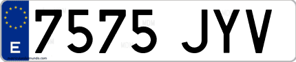 Ejemplo de matrícula de coche ordinaria 7575 JYV