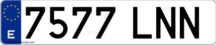 Ejemplo de matrícula española 7577 LNN