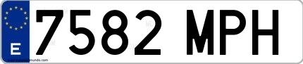 Ejemplo de matrícula española 7582 MPH