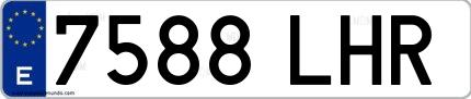 Ejemplo de matrícula española 7588 LHR