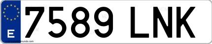 Ejemplo de matrícula española 7589 LNK