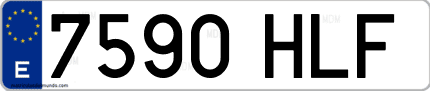 Ejemplo de matrícula de coche ordinaria 7590 HLF