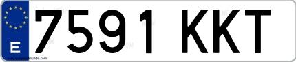 Ejemplo de matrícula española 7591 KKT