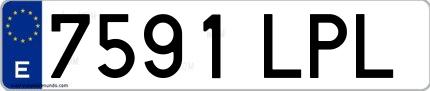 Ejemplo de matrícula española 7591 LPL