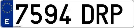 Ejemplo de matrícula española 7594 DRP