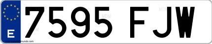 Ejemplo de matrícula española 7595 FJW