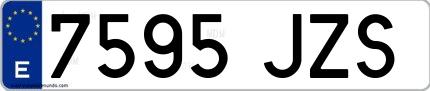 Ejemplo de matrícula española 7595 JZS