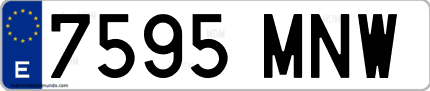 Ejemplo de matrícula de coche ordinaria 7595 MNW