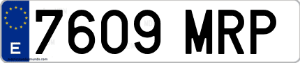 Ejemplo de matrícula de coche ordinaria 7609 MRP