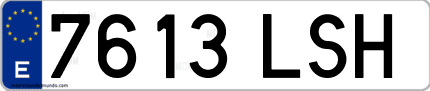 Ejemplo de matrícula de coche ordinaria 7613 LSH