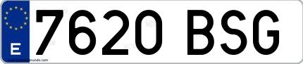 Ejemplo de matrícula española 7620 BSG