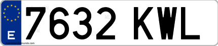 Ejemplo de matrícula de coche ordinaria 7632 KWL