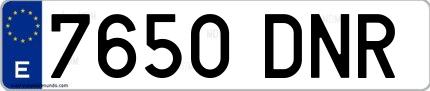 Ejemplo de matrícula española 7650 DNR