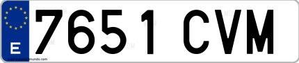 Ejemplo de matrícula española 7651 CVM