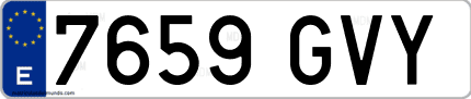 Ejemplo de matrícula de coche ordinaria 7659 GVY