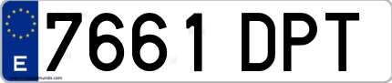 Ejemplo de matrícula de coche ordinaria 7661 DPT