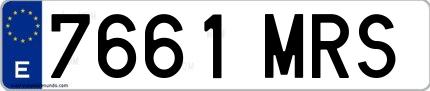 Ejemplo de matrícula española 7661 MRS