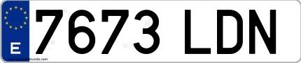 Ejemplo de matrícula española 7673 LDN