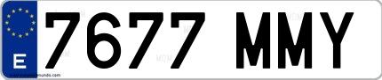 Ejemplo de matrícula española 7677 MMY