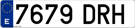 Ejemplo de matrícula de coche ordinaria 7679 DRH